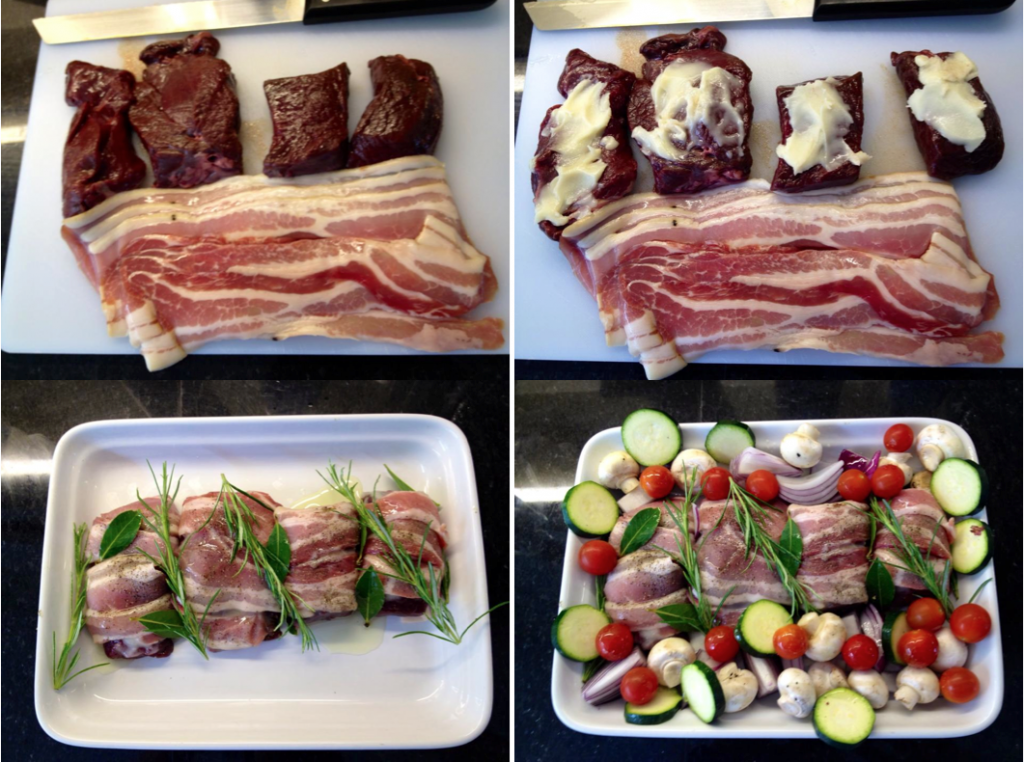 Haunch of venison bacon wraps fastPaleo