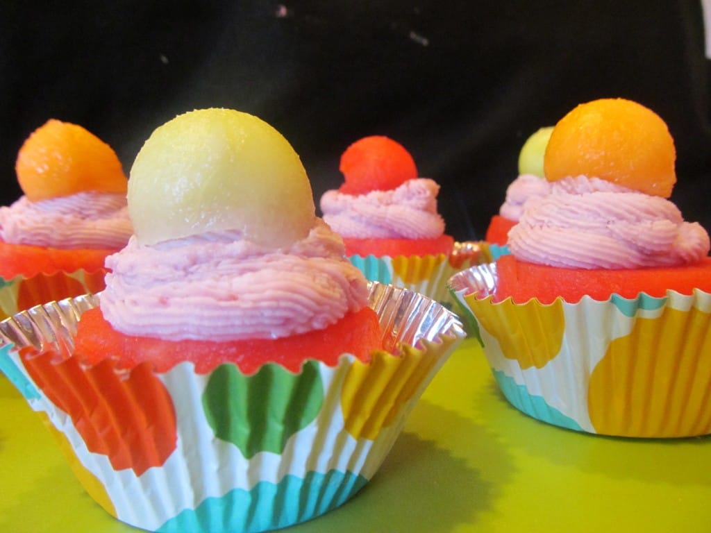 EASY Melon \”Cupcakes\” with Strawberry Frosting fastPaleo
