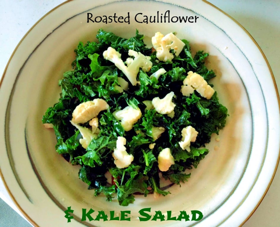 Roasted Cauliflower & Kale Salad w/ Maple Dressing fastPaleo