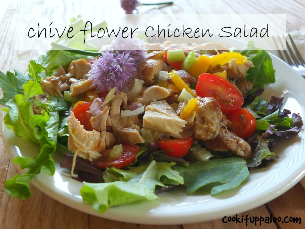Chive Flower Chicken Salad fastPaleo